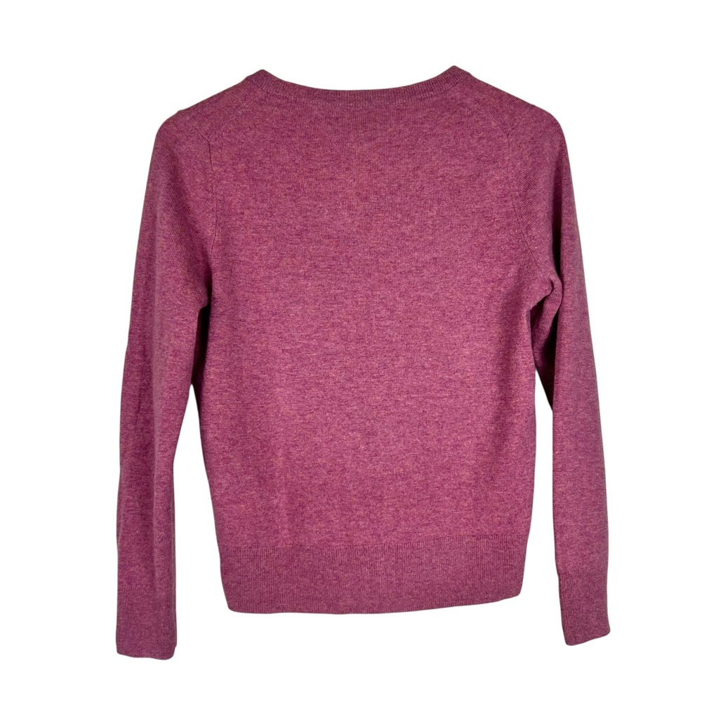 Quince Mongolian Cashmere V-Neck Sweater Magenta Pink Heather Small - Picture 2 of 9